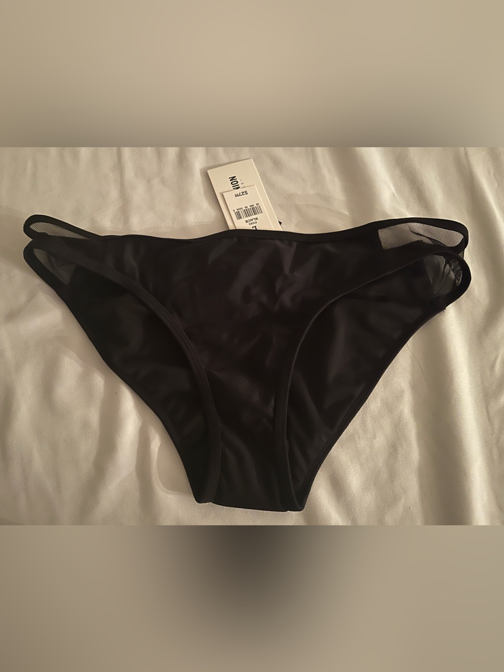 Fashion Union Black Bikini Bottom with Double Side Straps